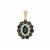 Indicolite Pendant with White Zircon in 9K Gold 1.50cts