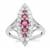 Rajasthan Garnet Ring with White Zircon in Sterling Silver 1.90cts