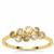 Yellow, Golden Ivory & Champagne Ring with Diamonds in 9K Gold 0.37cts