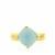 Aquamarine Ring with White Zircon in Gold Tone Sterling Silver 4cts