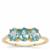  Ratanakiri Blue, White Zircon Ring in 9K Gold 2.40cts