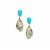 Sleeping Beauty Turquoise Earrings with Aquaprase™ in 9K Gold 10.85cts