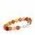 Type A Golden Silk Quartzite Jade Bracelet with White Topaz in Sterling Silver 120.21cts