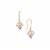 Minas Gerais Kunzite, Pink Sapphire Earrings with White Zircon in 9K Gold 3cts