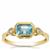 Ratanakiri Blue Zircon with White Zircon Ring in 9K Gold 1.65cts