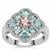 Pink Spinel, Ratanakiri Blue Zircon Ring with White Zircon in Sterling Silver 3.05cts