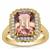 Pink Diaspore Ring with Diamond in 18K Gold 6.02cts