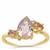 Minas Gerais Kunzite, Pink Sapphire & White Zircon Ring in 9K Gold 2.45cts