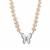 Kaori Cultured Pearl Butterfly  Necklace with White Zircon in Sterling Silver 