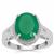 Chrysoprase Ring with White Zircon in Sterling Silver 4.15cts