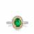 Emerald Ring with Diamond in 14K Two Tone Gold 1.83cts