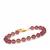 Strawberry Quartz Bracelet in Gold Tone Sterling Silver 70cts