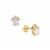 Ratanakiri Zircon Earrings with White Zircon in 9K Gold 1.55cts