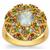 Aquamarine Ring with Multi Gemstone in Gold Plated Sterling Silver 3cts