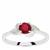 Luc Yen Ruby Ring with White Zircon in Sterling Silver 0.85ct