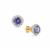 AA Tanzanite Earrings with White Zircon in 9K Gold 1.25cts