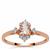 Pink Morganite Ring with White Zircon in 9K Rose Gold 0.55ct