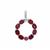 Rajasthan Garnet Pendant with White Zircon in Sterling Silver 2cts