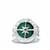 Malachite Ring with White Topaz in Sterling Silver 1.8cts