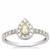 VSI Natural Yellow Diamond Ring with White Diamond in 9K White Gold 0.52ct