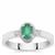 Zambian Emerald Ring with White Zircon in Sterling Silver 0.45ct