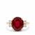 Malagasy Ruby Ring with White Zircon in 9K Gold 6.65cts
