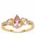 Idar Pink Morganite Ring with White Zircon in 9K Gold 1.30cts