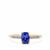 AAA Tanzanite Ring with White Zircon in 9K Gold 1ct