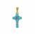 Sleeping Beauty Turquoise Pendant with White Zircon in Gold Plated Sterling Silver 1.20cts
