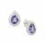 Tanzanite Earrings with White Zircon in Sterling Silver 1ct