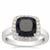 Madagascan Blue Sapphire Ring with White Zircon in Sterling Silver 4.30cts