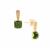 Tsavorite Garnet Earrings with White Zircon in 9K Gold 1ct