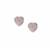 Pink Diamond Heart Earrings with White Diamond in 14K Rose Gold 0.37ct