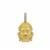  Gold Plated 925 Sterling Silver Buddha Head Pendant Approx 21x16mm With 6pcs White Zircon Pave Bail