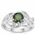Chrome Diopside Ring with White Zircon in Sterling Silver 1.59cts