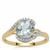 Aquaiba™ Beryl Ring with White Zircon in 9K Gold 1.85cts