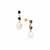 South Sea Cultured Pearl, Australian Blue Sapphire Earring with White Zircon in 9K Gold (8mm)