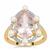 Minas Gerais Natural Kunzite, Kaori Cultured Pearl Ring with White Zircon in 9K Gold