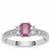 Ilakaka Hot Pink Sapphire Ring with White Zircon in Sterling Silver 1.15cts (F)