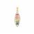 Watermelon Tourmaline Pendant with Diamond in 18K Gold 1.89cts
