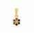 Black Diamond Pendant in Gold Plated Sterling Silver 0.11ct