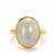 Type A Lavender Jadeite Ring in Gold Tone Sterling Silver 11cts