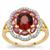 Red Garnet, Pink Sapphire Ring with White Zircon in 9K Gold 3.25cts