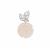 Rose Quartz Pendant with White Zircon in Sterling Silver 9.95cts