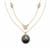 Tahitian Cultured Pearl Necklace with White Zircon in 9K Gold (13 MM)