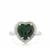 Type A Burmese Jadeite Ring with White Zircon in Sterling Silver 1.65cts 