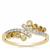  Golden Ivory Diamonds Ring with Multi Diamonds in 9K Gold 0.40cts 