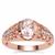 Minas Gerais Kunzite, Pink Tourmaline Ring with White Zircon in 9K Rose Gold 2.05cts