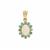 Blue Green Tourmaline Pendant with Ethiopian Opal in 9K Gold 1cts