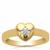 White Zircon Ring in Gold Plated Sterling Silver